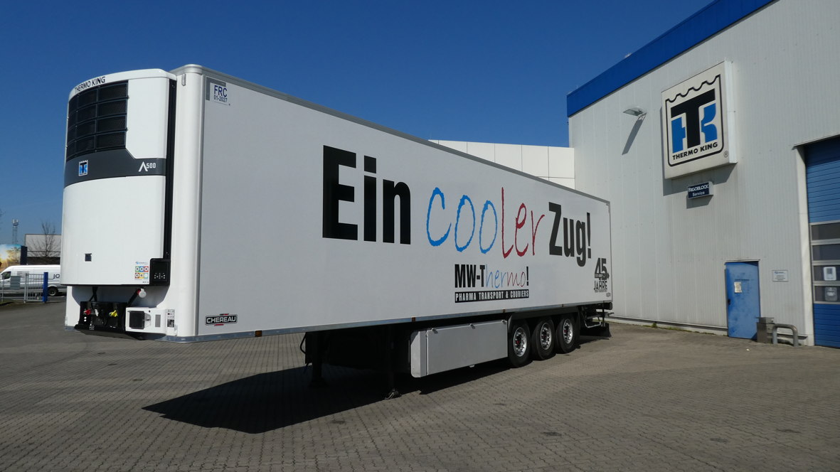 Sicher unterweger mit Advs in der Pharmalogistik: MW-Transport setzt auf Komplett-Trailancer / Thermo King-Dienstleister Euram liefert Chereau-Auflieger mit A-500 Kühlmaschine